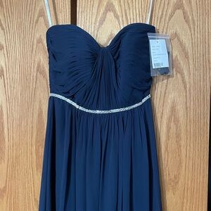 Jenny Packham Midnight Blue Strapless Dress